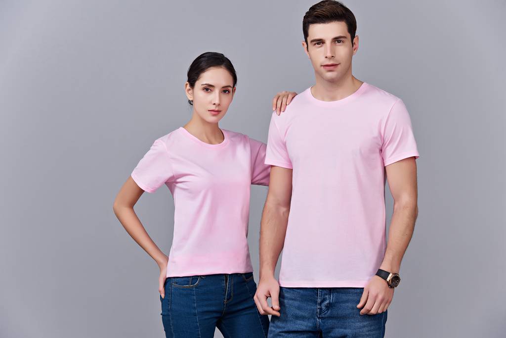 洋氣百搭親子裝 半袖顯瘦 速干圓領(lǐng)文化衫 春夏新品 粉色