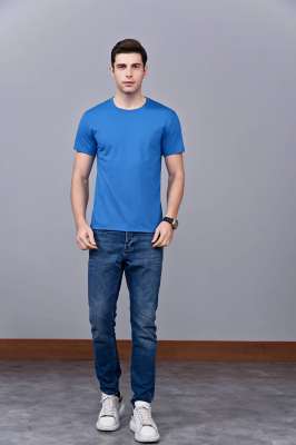 洋氣百搭親子裝 半袖顯瘦 速干圓領(lǐng)文化衫 春夏新品 湖藍色