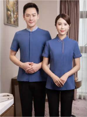 保潔服定制 舒適保潔服男女士夏季 藍