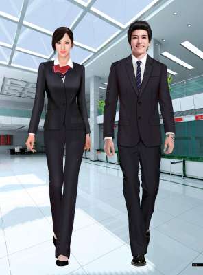 工服定制 高端物業(yè)工服男女士 黑色長