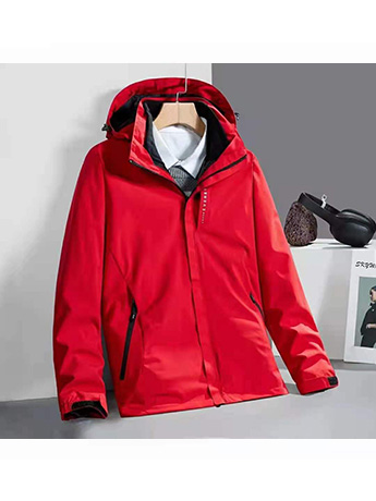 沖鋒衣定制 高端沖鋒衣男女士秋冬季 中國(guó)紅色防水沖鋒衣