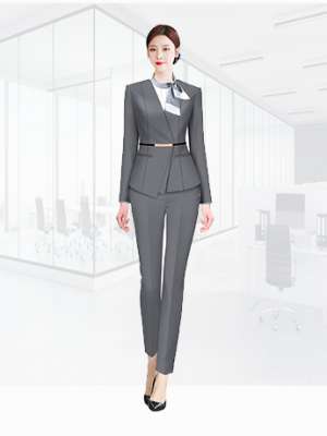 職業(yè)裝定制  時(shí)尚職業(yè)裝女士春秋季 高級灰色時(shí)尚職業(yè)裝